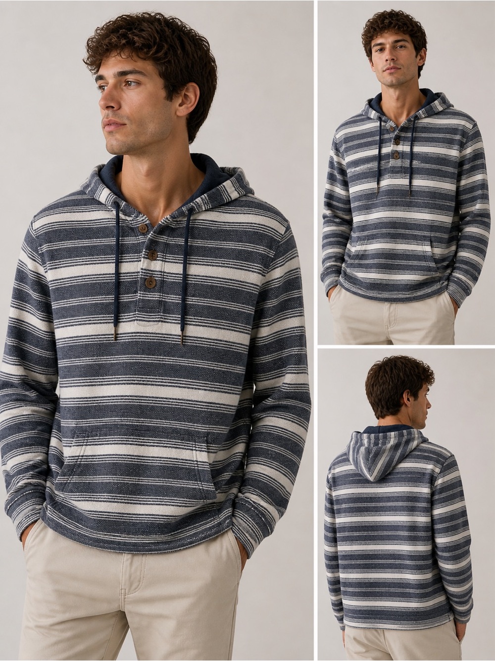Old Navy Striped Pullover Hoodie – Size L – NWT